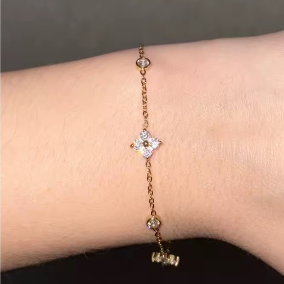 Unique zirconia Silver Chain Bracelet - Picture 7 of 12